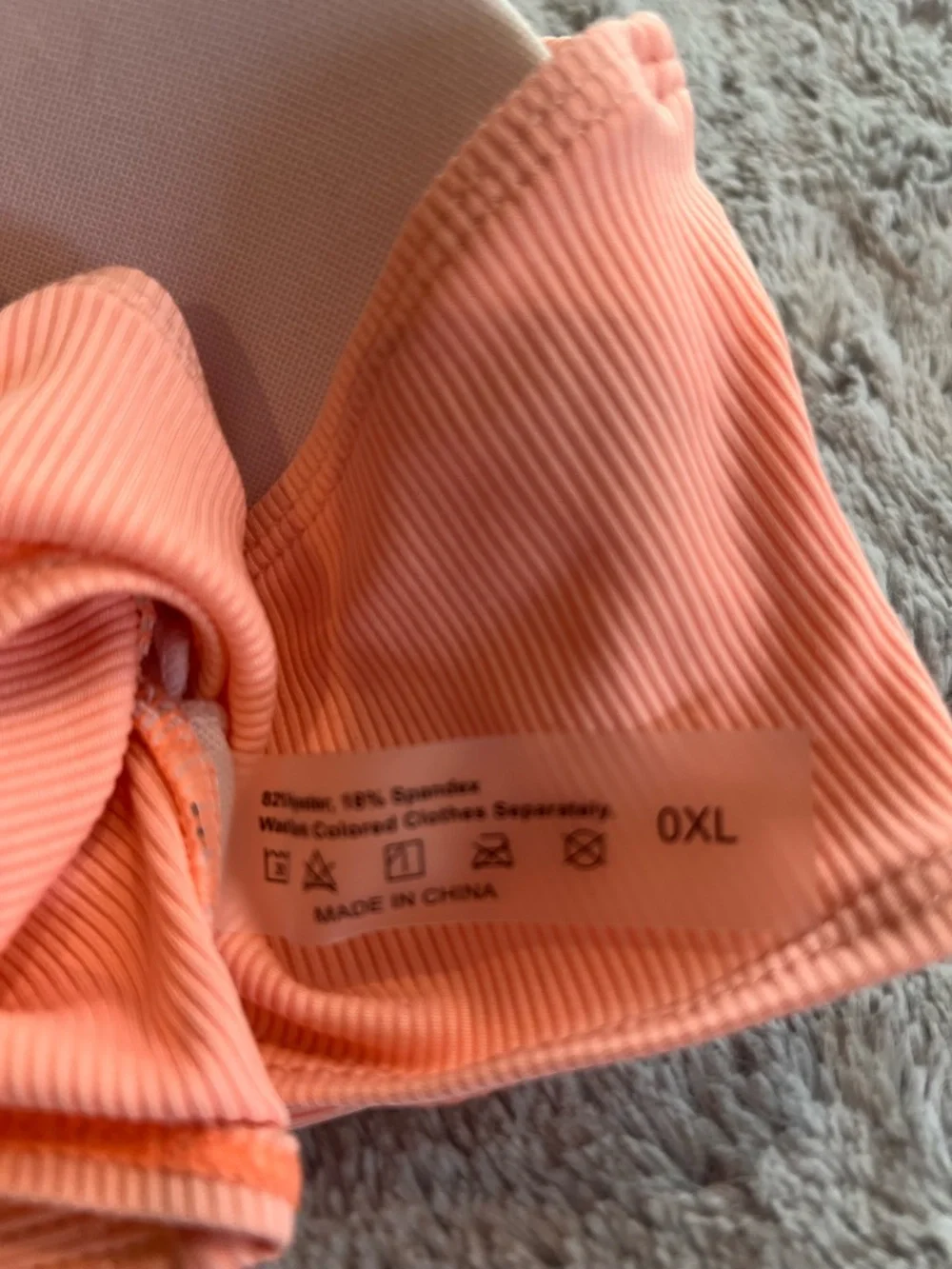 Peach Ribbed Bikini Set - Picture 3 of 6